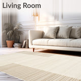 Contemporary Low Pile Area Neutral Beige Tones(Beige)