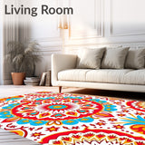 Sunrise Mosaic Interlocking Medallion with Festive Accents(Red)