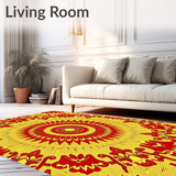 Kaleidoscope Flower Burst with Radiating Petal Design (Red) - ODIKA