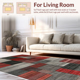 Ultra Soft Area Rug, Non Slip, Stain Resistant, Washable Area Rugs for Living Room, Bedroom, Modern Abstract Contemporary(Brown)