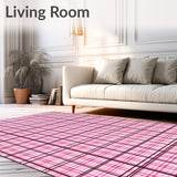 Gingham Grid Welcome featuring Crosshatch Design(Pink)