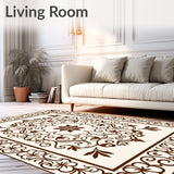 Floral Vine Design with Interlocking Botanical (Brown)