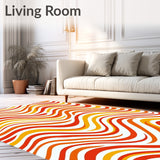 Elegant Chevron Wave with Vibrant Sunset Hues and Dynamic Flow(Red)