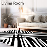 Modern Chevron Zigzag Stripe with Bold Directional Lines(White)