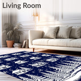 Magical Winter Wonderland Snowy Village Decorative Accent(Blue)