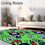 Adventure Crest Interlocking Motif with Bold Lightning and Symbols (Green)