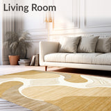 Coastal Dune Kitchen Runner Non Slip Hallway Area(Beige)