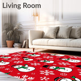 Snowman Patchwork Joyful Holiday with Nordic Motif Accents(Red)