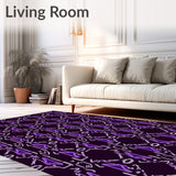 Luxe Trellis Interwoven Stylish Fashionable Accent (Purple)