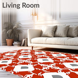 Pumpkin Season Interlocking Grid Tartan Artful(Red)