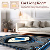 Ultra Soft Area Rug, Non Slip, Stain Resistant, Washable Area Rugs for Living Room, Bedroom, Evil Eye Tassel Boho(Blue)