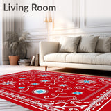 Festive Scrollwork with Interlocking Snow Crystal Details(Red)