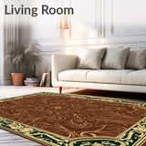 Art Nouveau Inspired Floral Swirl With Emerald Highlights(Brown)