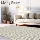 Geometric Diamond Beige Grey Runner Contemporary Area(Beige)