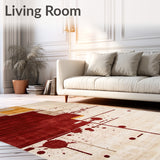 Abstract Spark Design Area Round Beige/Burgundy(Beige)