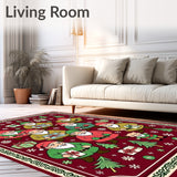 Jolly Bearded Dwarf Seasonal Floor Covering Adorned Presents(Red)