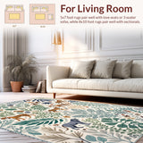 Ultra Soft Area Rug, Non Slip, Stain Resistant, Washable Area Rugs for Living Room, Bedroom, Soft Modern Jungle Print Nursery Rug(Ivory)