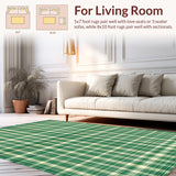 Contemporary Beige Checkered Style(Green)
