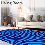 Modern Interlocking Maze with Bold Abstract Lines and Artistic Gradients (Blue) - ODIKA