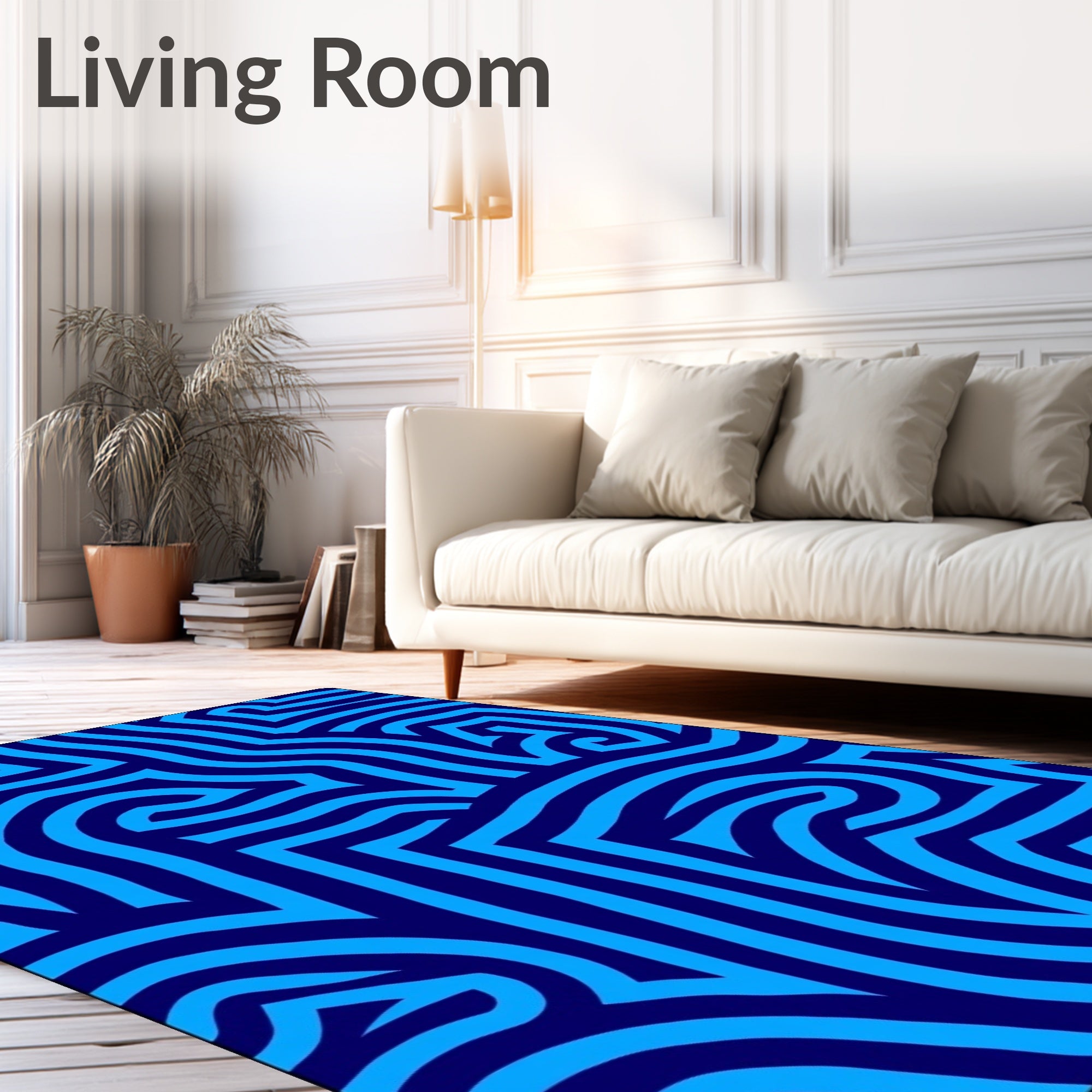 Modern Interlocking Maze with Bold Abstract Lines and Artistic Gradients (Blue) - ODIKA