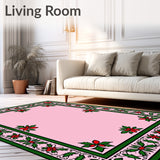 Holly Wreath Medallion with Festive Berry Motifs(Pink)