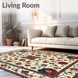 Non Slip Beige Runner Floral Kitchen Area Long Hallway(Beige)