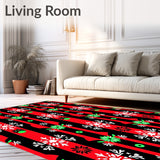 Folk Art Plaid with Interlocking Festive Starbursts(Red)