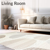 Beige with Speckled Wool Blend and Motifs(Beige)
