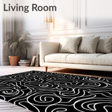 Nimbus Swirl Contemporary Abstract Artistic Expression(Black)