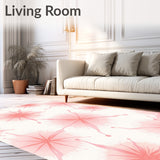 Abstract Watercolor Splash Cleanable Floor with Flowing Brushstrokes(Pink)