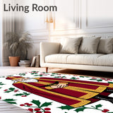 Nostalgic Father Christmas Heritage Half Moon Entryway(Red)