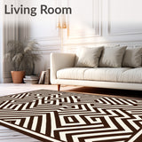Contemporary Interlocking Zigzag with Abstract Details(Brown)
