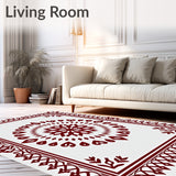 Snowflake Decorative Area with Intricate Festive Design(Burgundy)