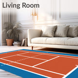 Tennis Court Layout with Service Lines(Orange)