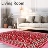 Scandinavian Fir Tree Interlocking Chevron Holiday Design(Red)