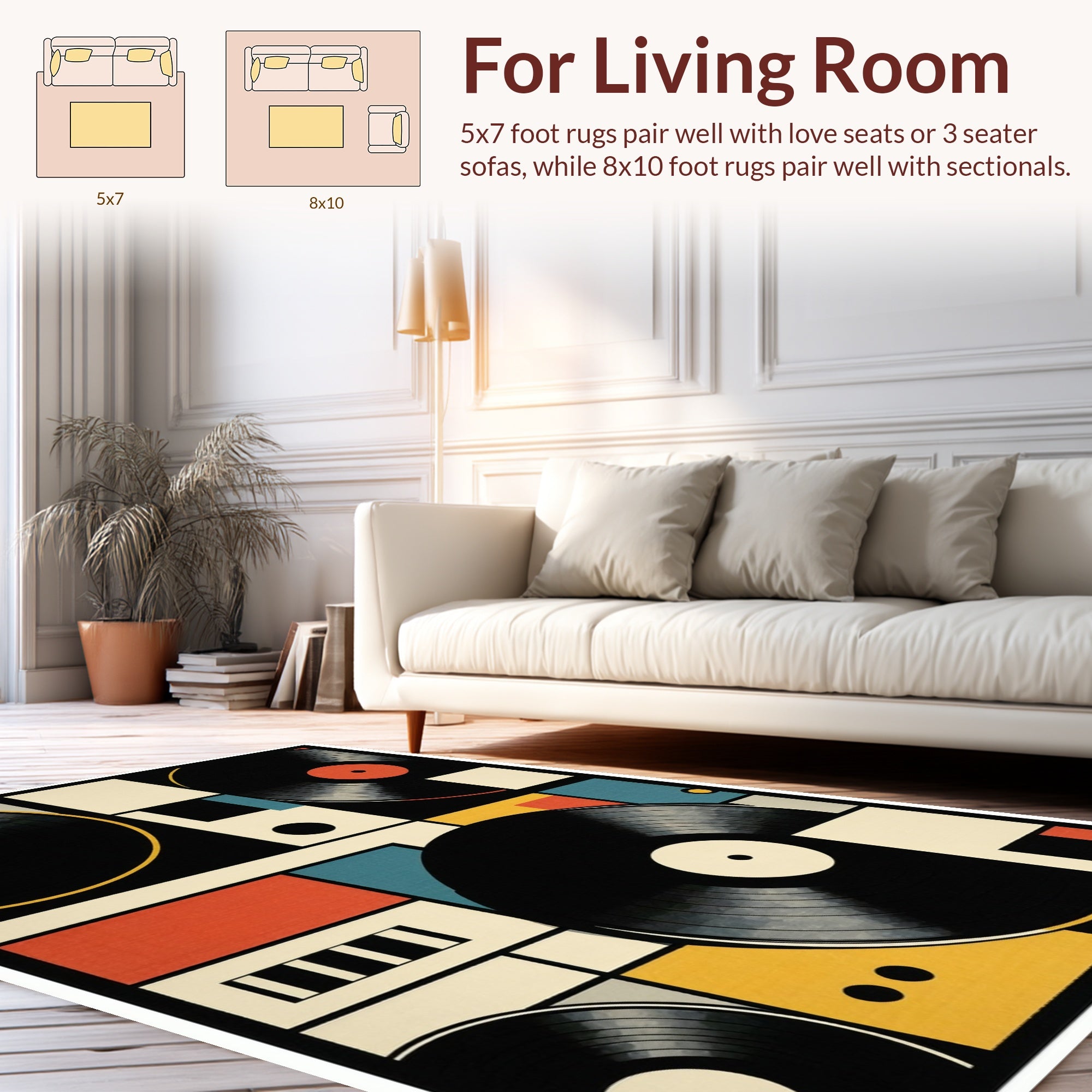 Retro Vinyl Record Bathroom Non Slip(Red) - ODIKA