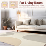Ultra Soft Area Rug, Non Slip, Stain Resistant, Washable Area Rugs for Living Room, Bedroom, Modern Ivory Handmade Wool Living Room(Beige) - ODIKA