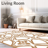 Contemporary Interlocking Latticework with Abstract Southwestern (Brown) - ODIKA