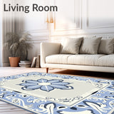 Lyndale Interlocking Medallion Motif Modernist(Blue)