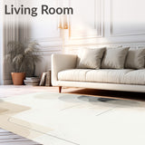 Abstract Beige Accent Grey Modern Print Entryway(Beige)