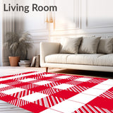 Festive Gingham Yuletide Lattice Entrance Decorator Accent(Red)