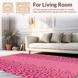 Ultra Soft Area Rug, Non Slip, Stain Resistant, Washable Area Rugs for Living Room, Bedroom, Leopard Print Vintage(Pink)