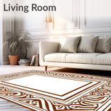 Inspired Leather Look with Interlocking Motifs(Brown)