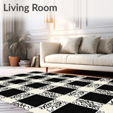 Buffalo Heritage Checkered with Festive Pinecone Motif(Black)