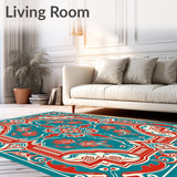 Holiday Mosaic Interlocking Art Nouveau Motif(Blue)