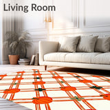 Classic Pumpkin Patch Grid with Lines and Elegant Seasonal Embellishments(Orange)