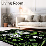 Gothic Skull Statement with Dark Botanical Print (Black)