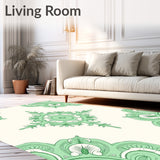 Damask Medallion Traditional Faded Elegant(Green)