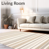 Contemporary Striped Area in Neutral Shades(Beige)