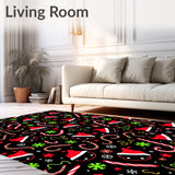 Festive Cats Illuminated with Whimsical Holiday Motifs and Twinkling Accents(Black)